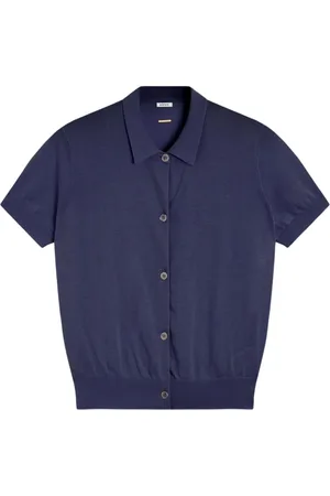 Aspesi Blouses & Shirts, Dames, Blauw, S, Katoen, Katoenen Vest Model 3617