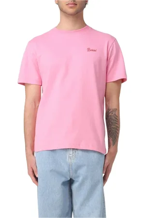 BARROW Tops, Heren, Roze, M, Katoen, Katoen Logo Print T-shirt