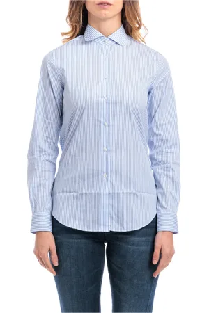 Xacus Blouses & Shirts, Dames, Blauw, M, Katoen, Stijlvolle Herenshirt