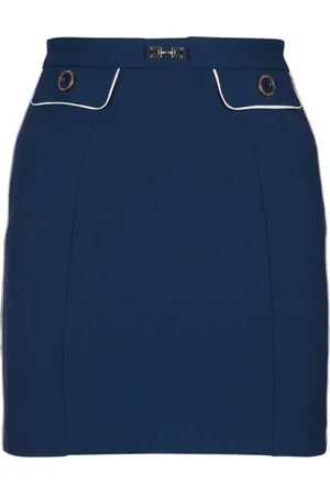 Elisabetta Franchi Rokken, Dames, Blauw, M, Korte Rokken voor een Stijlvolle Look