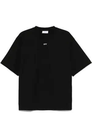 OFF-WHITE Tops, Heren, Zwart, S, Katoen, Zwarte Vibe Arrow T-shirt met Logo