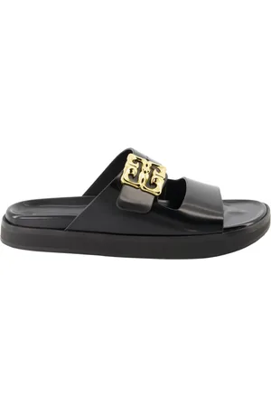 Givenchy Schoenen, Dames, Zwart, 36 EU, 4G Liquid Leren Sandalen