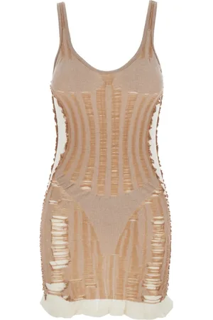Diesel Kleedjes, Dames, , XS, Katoen, Jurk met Inzet Ontwerp