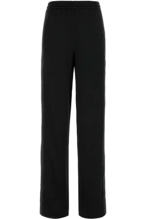 BLUMARINE Broeken, Dames, Zwart, XS, Satijn, Zwarte Stretch Satin Joggers