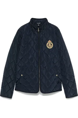 Ralph Lauren Jassen, Dames, Blauw, L, Leer, Geïsoleerde Jas