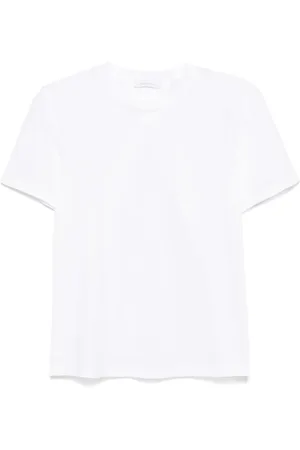 Paco rabanne Tops, Dames, Wit, S, Katoen, Witte T-shirts en Polos met Zilveren Logo