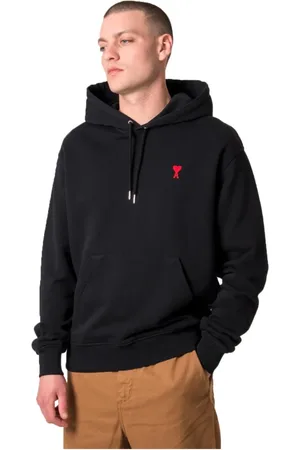 Ami Sweatshirts & Hoodies, Heren, Zwart, S, Katoen, Biologische katoenen hoodie - Zwart