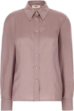 Fendi Blouses & Shirts, Dames, Roze, L, Luxe Zijden Shirt voor Vrouwen