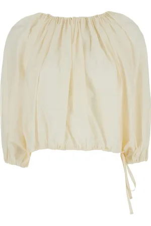 Serafini Blouses & Shirts, Dames, Wit, XS, Witte Top met Elastische Taille