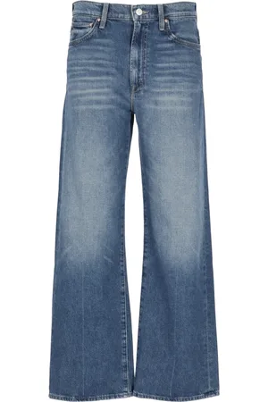 Mother Jeans, Dames, Blauw, W27, Katoen, Blauwe Katoenen Wide Leg Jeans