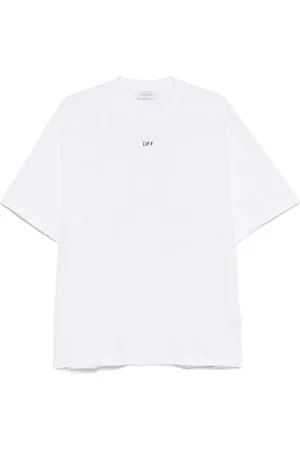 OFF-WHITE Tops, Heren, Wit, M, Katoen, Witte Vibe Arrow T-shirt