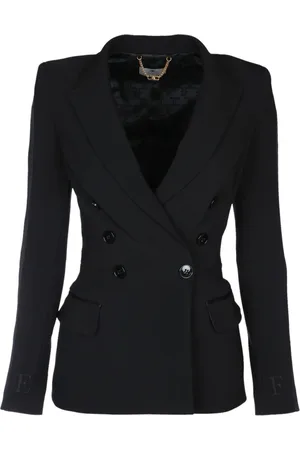Elisabetta Franchi Jassen, Dames, Zwart, M, Stijlvolle Blazers en Vesten voor Vrouwen