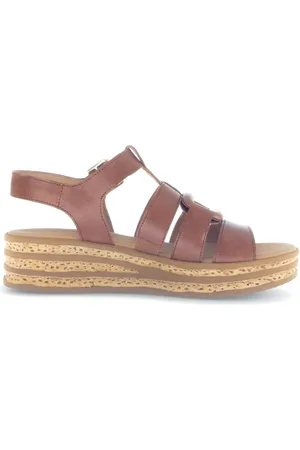 Gabor Schoenen, Dames, Bruin, 40 EU, Leer, Bruine Damessandaal - Comfortabele Schoenen