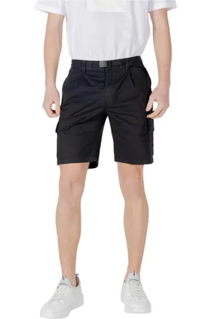 HUGO BOSS Korte broeken, Heren, Zwart, W30, Katoen, Zwarte Katoenmix Rits Shorts