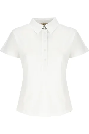HERNO Tops, Dames, Wit, L, Katoen, Witte Katoenen Poloshirt voor Vrouwen
