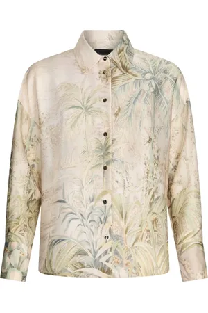 Liu Jo Blouses & Shirts, Dames, Veelkleurig, S, Twill Print Overhemd