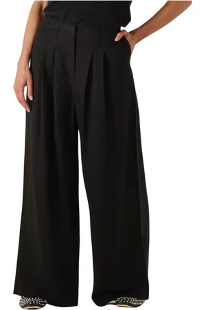 Herskind Broeken, Dames, Zwart, M, Lotus Pants Wijde Broeken