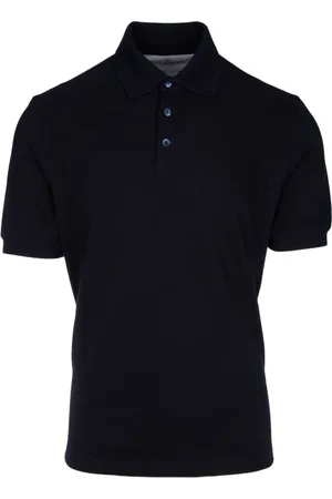 Brunello Cucinelli Tops, Heren, Blauw, L, Klassieke Polo Shirt voor Mannen