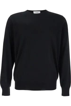 LARDINI Truien, Heren, Zwart, S, Wol, Zwarte trui met Girocollo ML