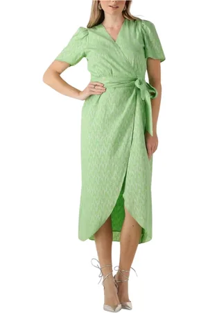 FREEBIRD Kleedjes, Dames, Groen, S, Denim, Groene Blossom Mini Jurk