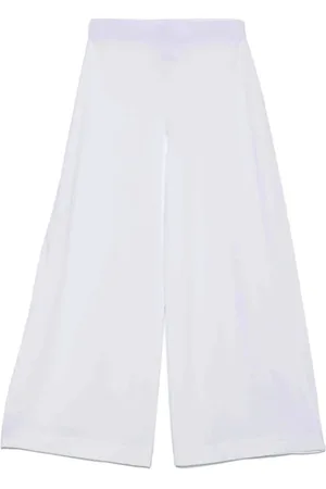 D.EXTERIOR Broeken, Dames, Wit, L, Witte Wijde Broek Elastische Taille