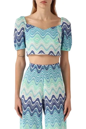 MC2 SAINT BARTH Blouses & Shirts, Dames, Blauw, L, Stijlvolle Top Delia voor vrouwen