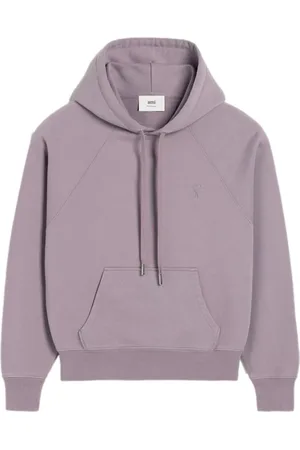 Ami Sweatshirts & Hoodies, Dames, Paars, L, Katoen, Paarse Katoenen Casual Sweater Hoodie