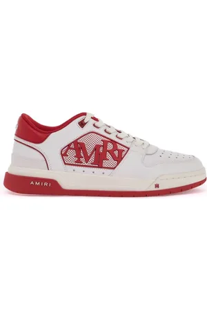 AMIRI Schoenen, Heren, Wit, 41 EU, Leer, Mesh Leather Sneakers met Stervormige Perforaties