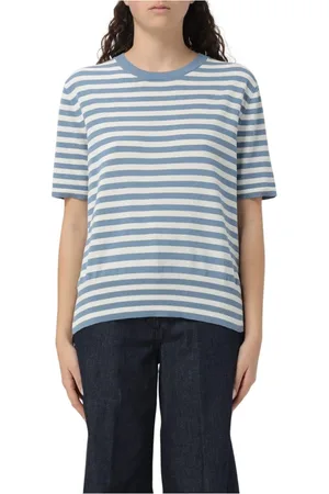 Aspesi Tops, Dames, Veelkleurig, S, Katoen, T-shirt van katoen, zijde en linnen