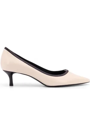 Tory Burch Schoenen, Dames, Wit, 36 EU, Leer, Witte leren pumps met hak