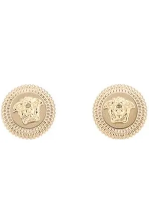 VERSACE Accessoires, Dames, Geel, ONE Size, Medusa Hoofd Gouden Oorbellen