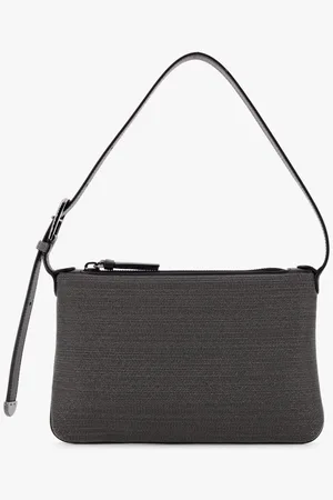 Brunello Cucinelli Tassen, Dames, Zwart, ONE Size, Zwarte tassen met ritssluiting en verstelbare band