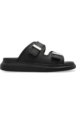 Alexander McQueen Schoenen, Heren, Zwart, 42 EU, Leer, Slippers met logo