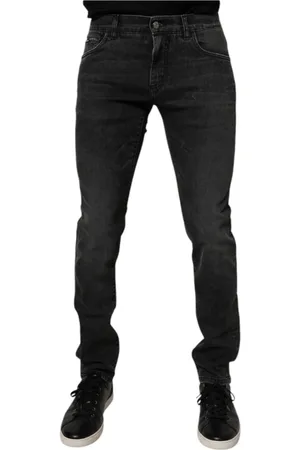Dolce & Gabbana Jeans, Heren, Zwart, XL, Denim, Zwarte Stretch Skinny Denim Jeans