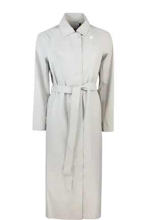 K-Way Mantels, Dames, Grijs, M, Polyester, Waterdichte Ademende Trenchcoat