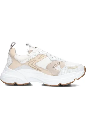 Haboob Schoenen, Dames, Veelkleurig, 42 EU, Leer, Witte Chunky Sneakers voor Vrouwen