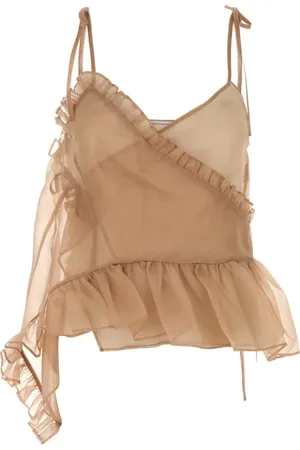 Cecilie Bahnsen Tops, Dames, Roze, S, Organza, Antiekroze Organza Alessandra Top