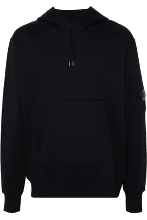 C.P. Company Sweatshirts & Hoodies, Heren, Blauw, S, Katoen, Blauwe Katoenen Logodetail Sweatshirt