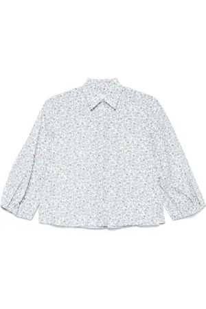 Xacus Blouses & Shirts, Dames, Blauw, M, Blauw Bloemenpatroon Overhemd