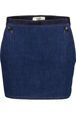 Fendi Korte broeken, Dames, Blauw, S, Denim, Kleur Blok Denim Shorts