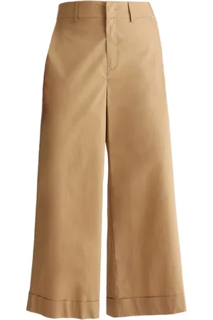 Liu Jo Broeken, Dames, Bruin, S, Katoen, Wide Leg Katoenen Palazzo Broek