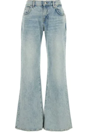 7 for all Mankind Jeans, Dames, Blauw, W26, Denim, Flare Stretch Denim Jeans