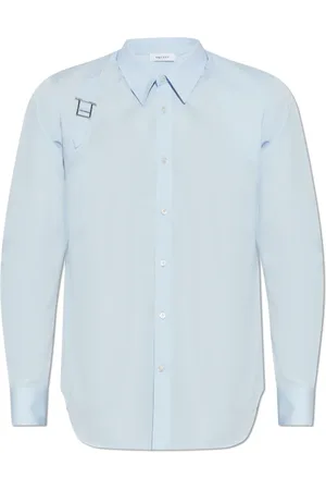 Alexander McQueen Overhemden, Heren, Blauw, L, Katoen, Katoenen shirt