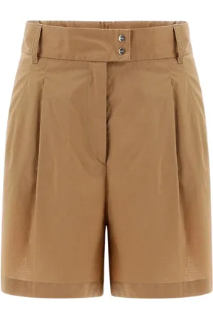 HERNO Korte broeken, Dames, Bruin, M, Katoen, Shorts in lichte katoen stretch