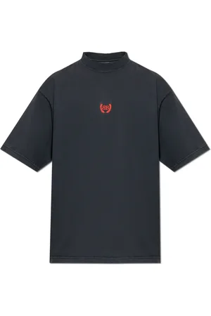 Balenciaga Tops, Heren, Zwart, 2Xs, Katoen, T-shirt met geborduurd logo