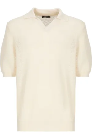 PESERICO SIGN Truien, Heren, , M, Katoen, Ivoor Linnen en Katoenen Poloshirt