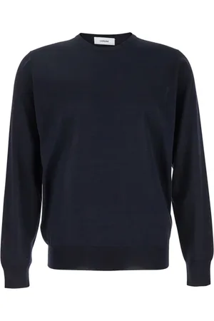 LARDINI Sweatshirts & Hoodies, Heren, Blauw, M, Wol, Stijlvolle Sweaters met Girocollo ML