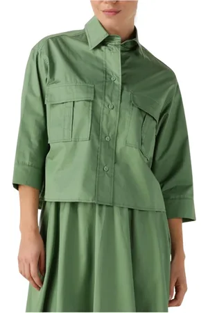 Devotion Twins Blouses & Shirts, Dames, Groen, M, Katoen, Groene Miracle Blouse voor Stijlvolle Seizoenen