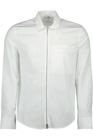Courrèges Overhemden, Heren, Wit, L, Heren Zip Shirt Lente-Zomer 2025