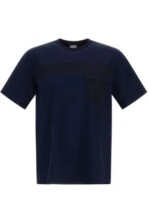 HERNO Tops, Heren, Blauw, L, Katoen, Superfijne katoenen stretch T-shirt